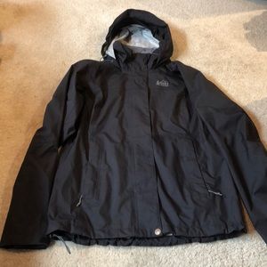 REI Black Rain Jacket, Small